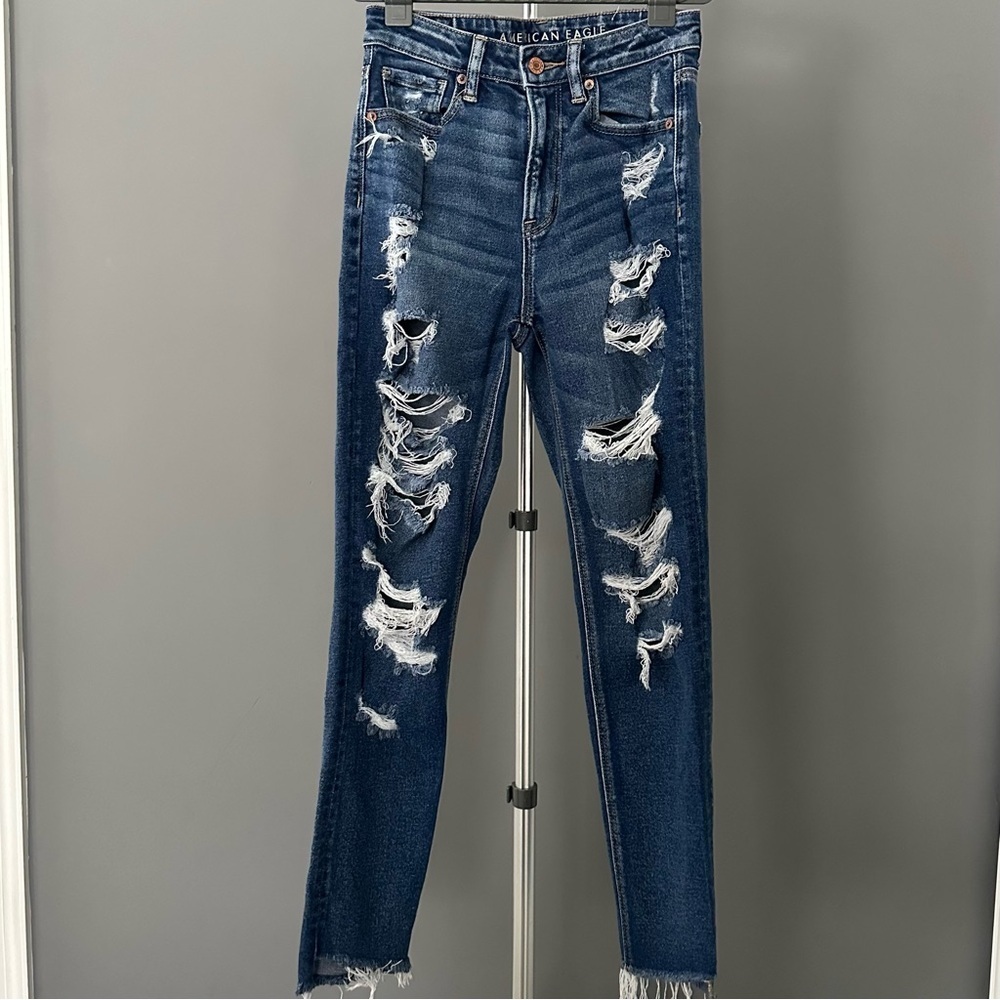 American Eagle Distressed Mom Jean - Picture 2 of 12
